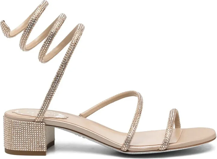Crystal-Embellished Heeled Sandals