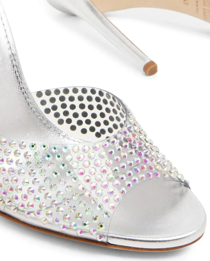 Crystal-Embellished High-Heel Mules - Image 2