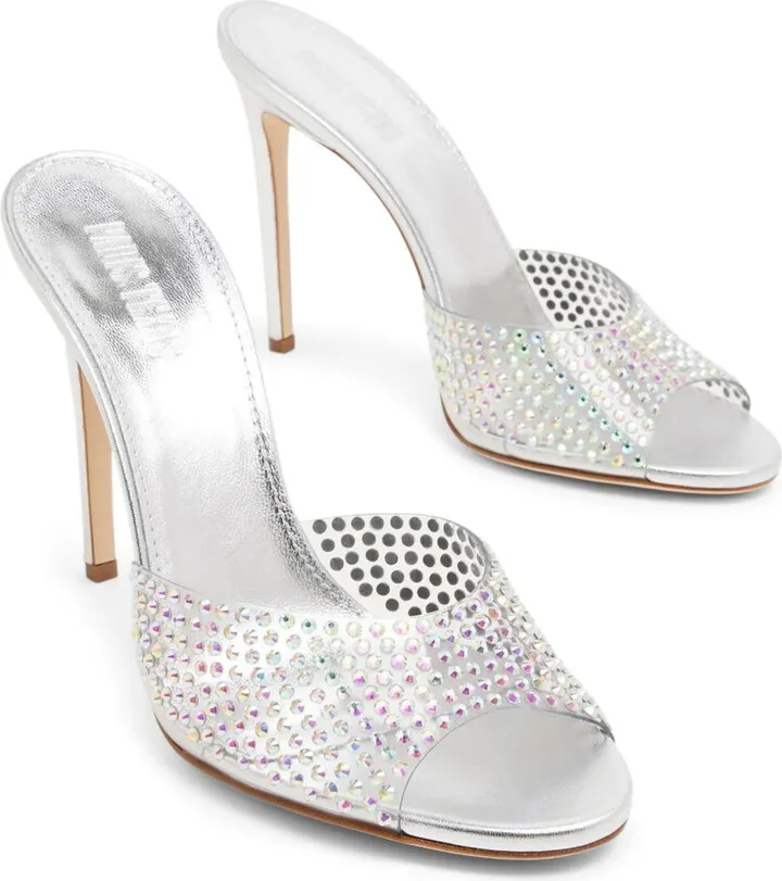 Crystal-Embellished High-Heel Mules - Image 4