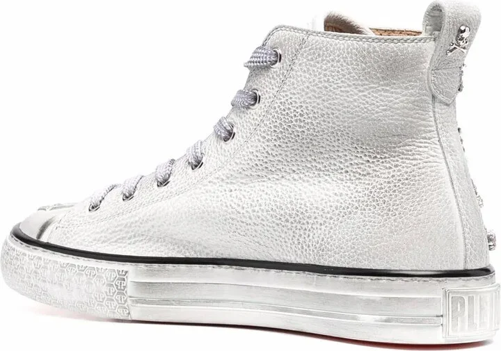 Crystal-Embellished High-Top Sneakers - Image 3