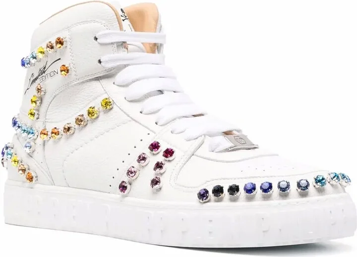 Crystal-Embellished High-Top Sneakers - Image 2