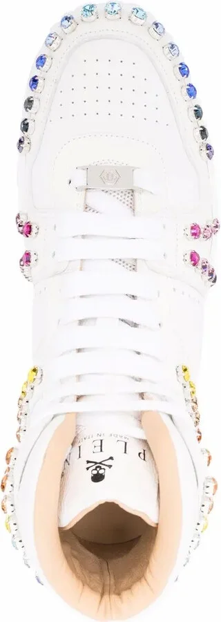 Crystal-Embellished High-Top Sneakers - Image 4