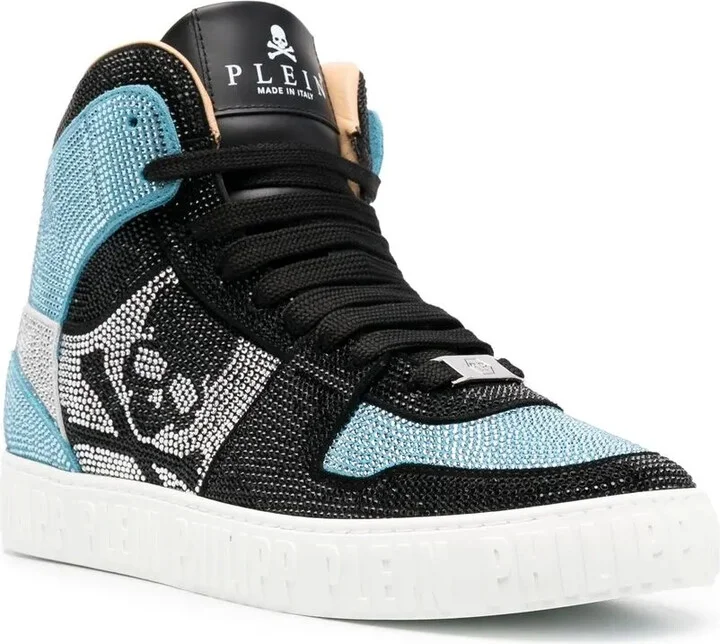 Crystal-Embellished High-Top Sneakers - Image 2