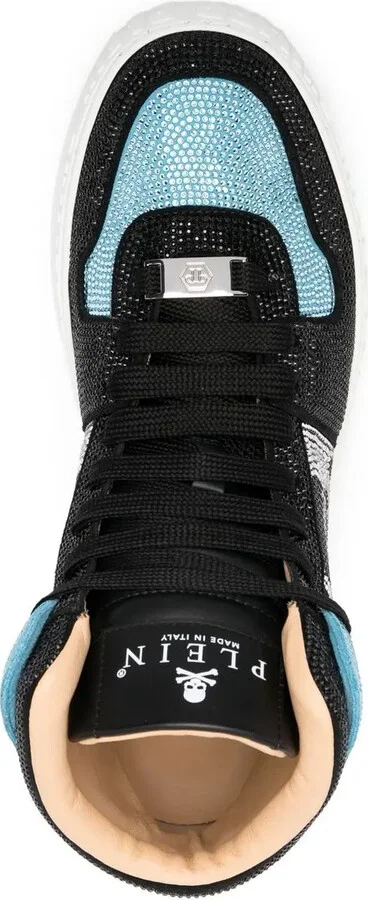 Crystal-Embellished High-Top Sneakers - Image 4