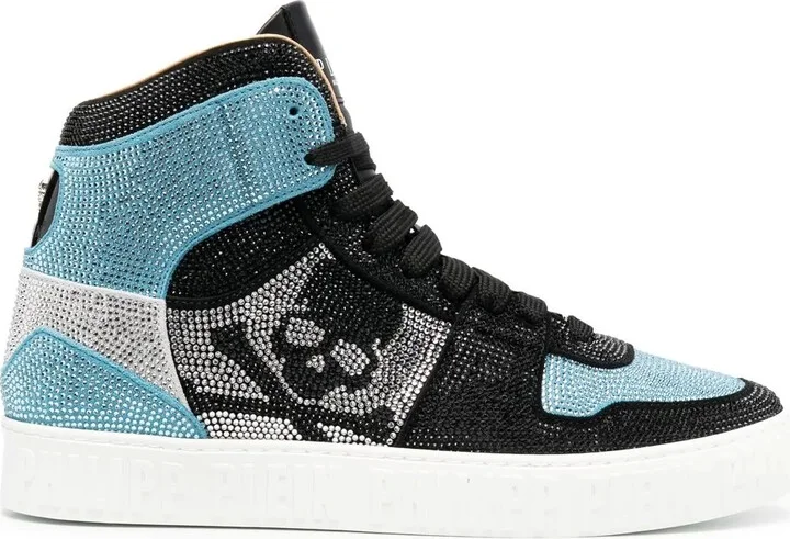 Crystal-Embellished High-Top Sneakers