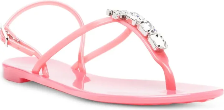 Crystal-Embellished Jelly Flip-Flops - Image 2