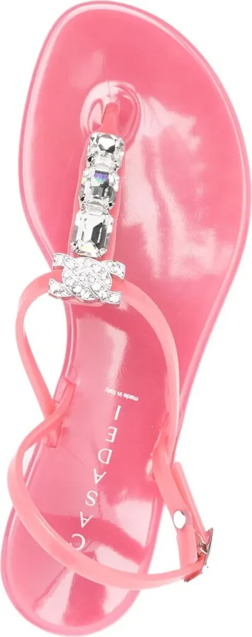 Crystal-Embellished Jelly Flip-Flops - Image 4