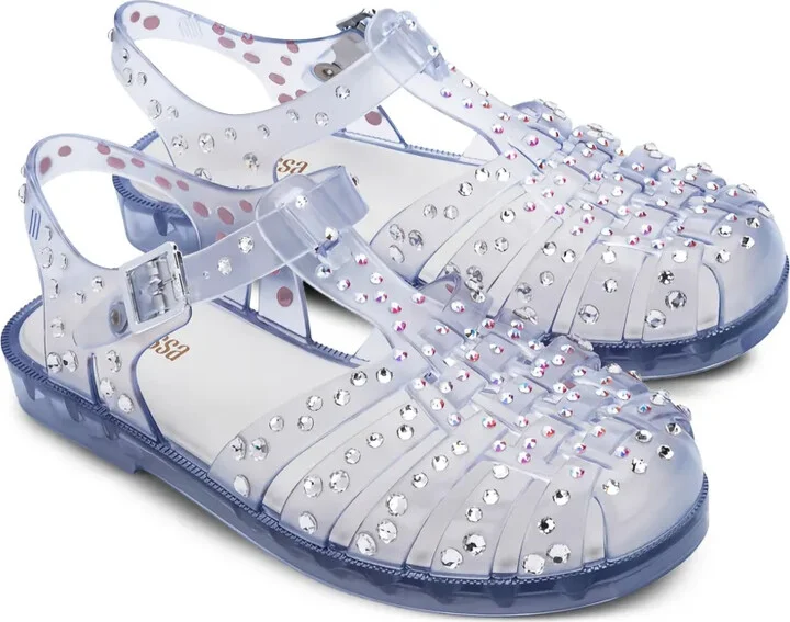 Crystal-Embellished Jelly Sandals - Image 2