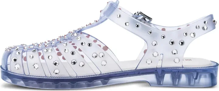 Crystal-Embellished Jelly Sandals - Image 3