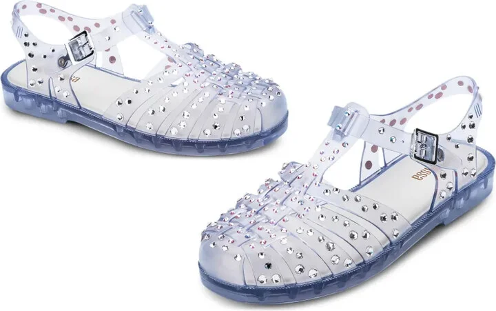 Crystal-Embellished Jelly Sandals - Image 4