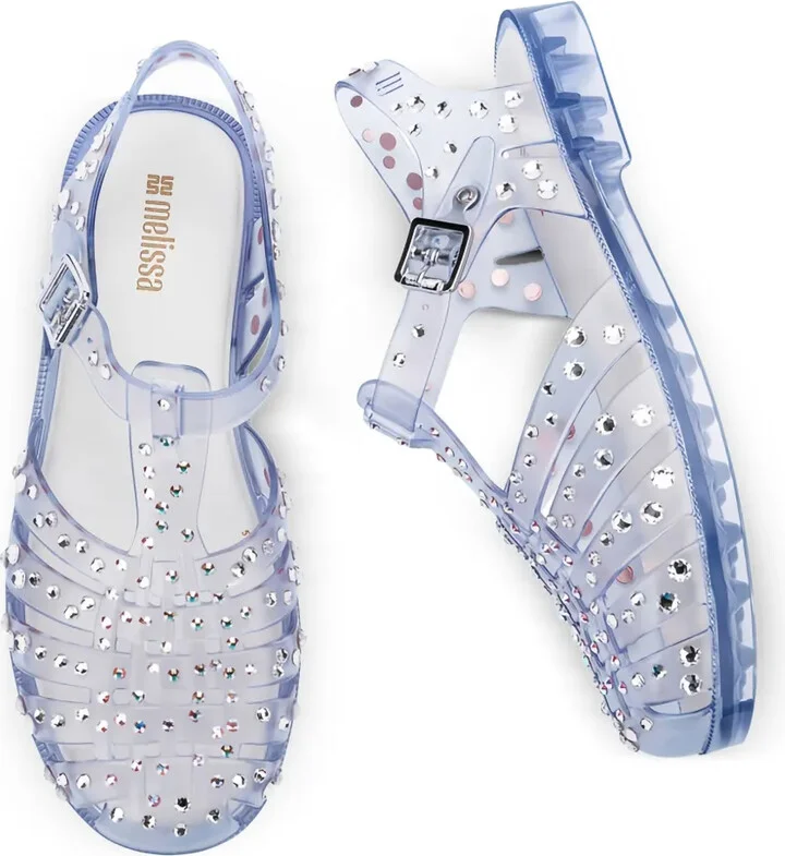 Crystal-Embellished Jelly Sandals - Image 5
