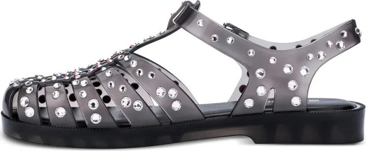 Crystal-Embellished Jelly Sandals - Image 3