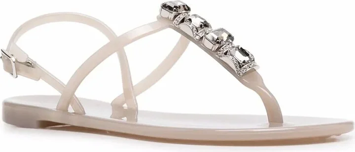 Crystal-Embellished Jelly Sandals - Image 2