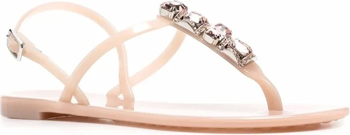 Crystal-Embellished Jelly Sandals - Image 2