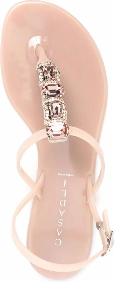 Crystal-Embellished Jelly Sandals - Image 4