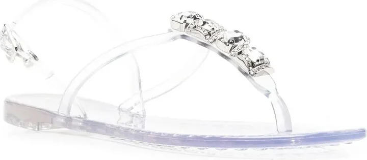 Crystal-Embellished Jelly Sandals - Image 2