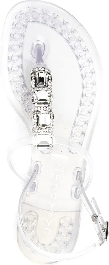 Crystal-Embellished Jelly Sandals - Image 4