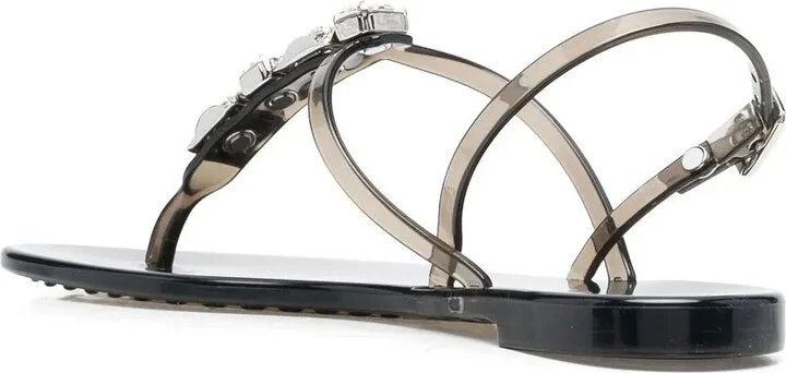 Crystal-Embellished Jelly Sandals - Image 3