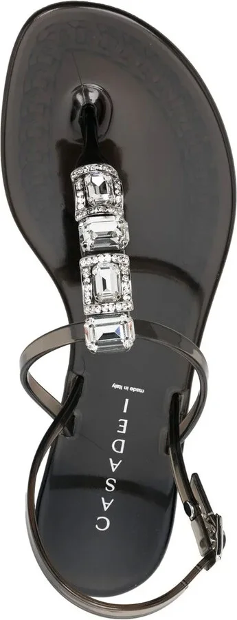 Crystal-Embellished Jelly Sandals - Image 4