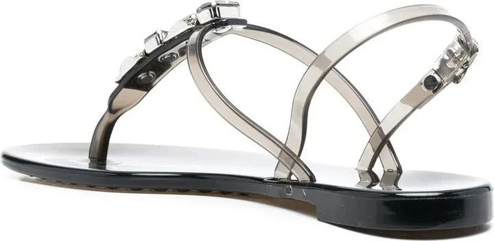 Crystal-Embellished Jelly Sandals - Image 3