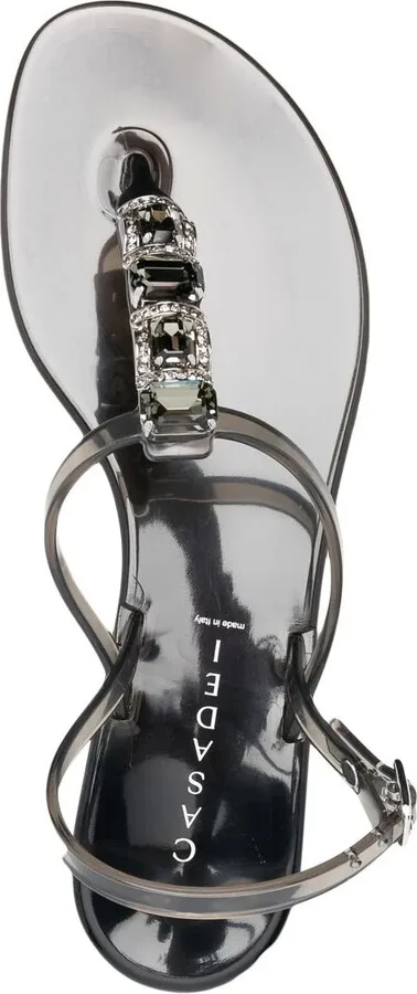 Crystal-Embellished Jelly Sandals - Image 4
