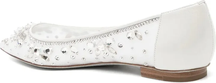 Crystal-Embellished Lace Ballerina Shoes - Image 3