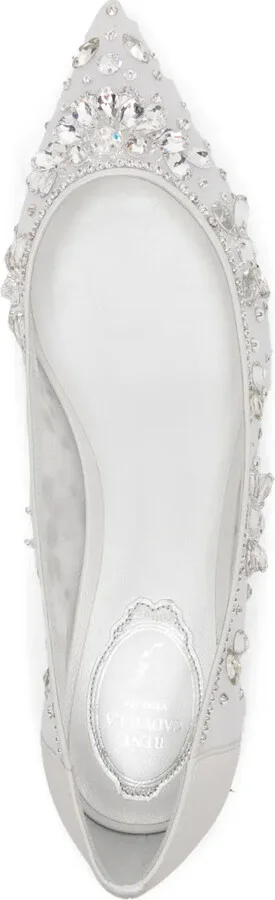 Crystal-Embellished Lace Ballerina Shoes - Image 4