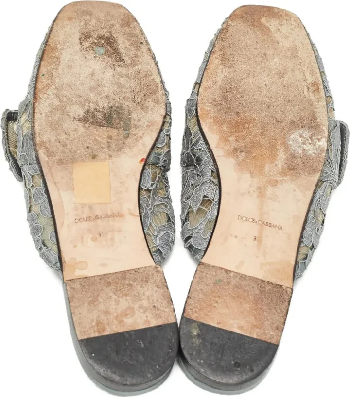 Crystal-Embellished Lace Mules - Image 4