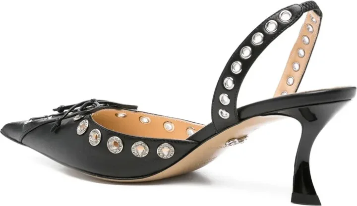 Crystal-Embellished Lace-Up Pumps - Image 3