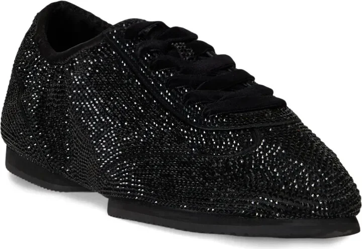Crystal-Embellished Lace-Up Sneakers - Image 2