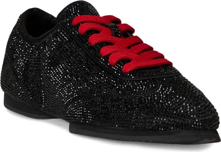 Crystal-Embellished Lace-Up Sneakers - Image 5