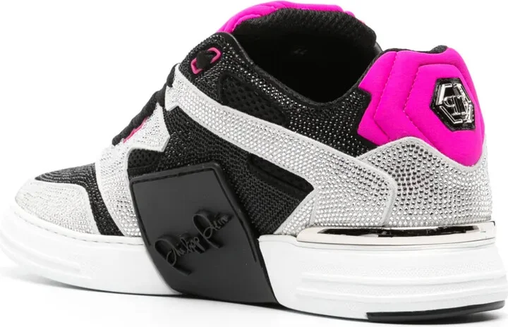 Crystal-Embellished Lace-Up Sneakers - Image 3