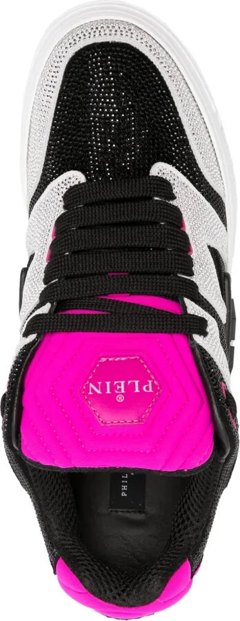 Crystal-Embellished Lace-Up Sneakers - Image 4