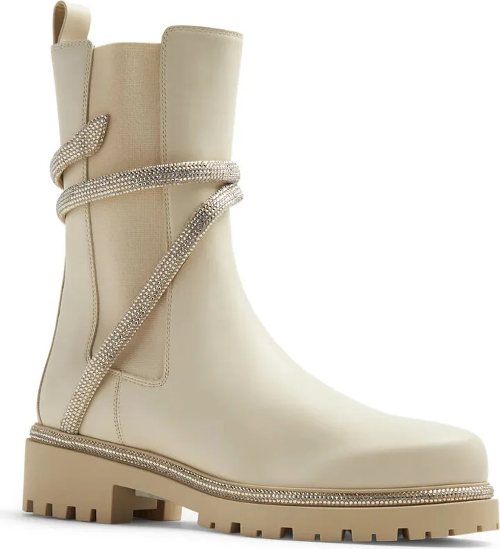 Crystal-Embellished Leather Boots - Image 2