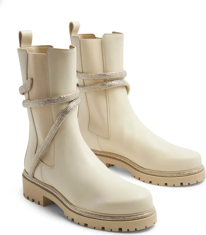 Crystal-Embellished Leather Boots - Image 5