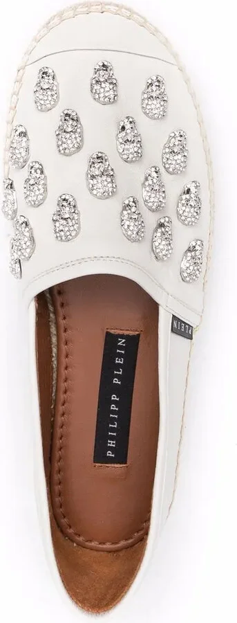 Crystal-Embellished Leather Espadrilles - Image 4