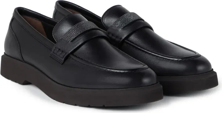 Crystal-Embellished Leather Loafers - Image 2