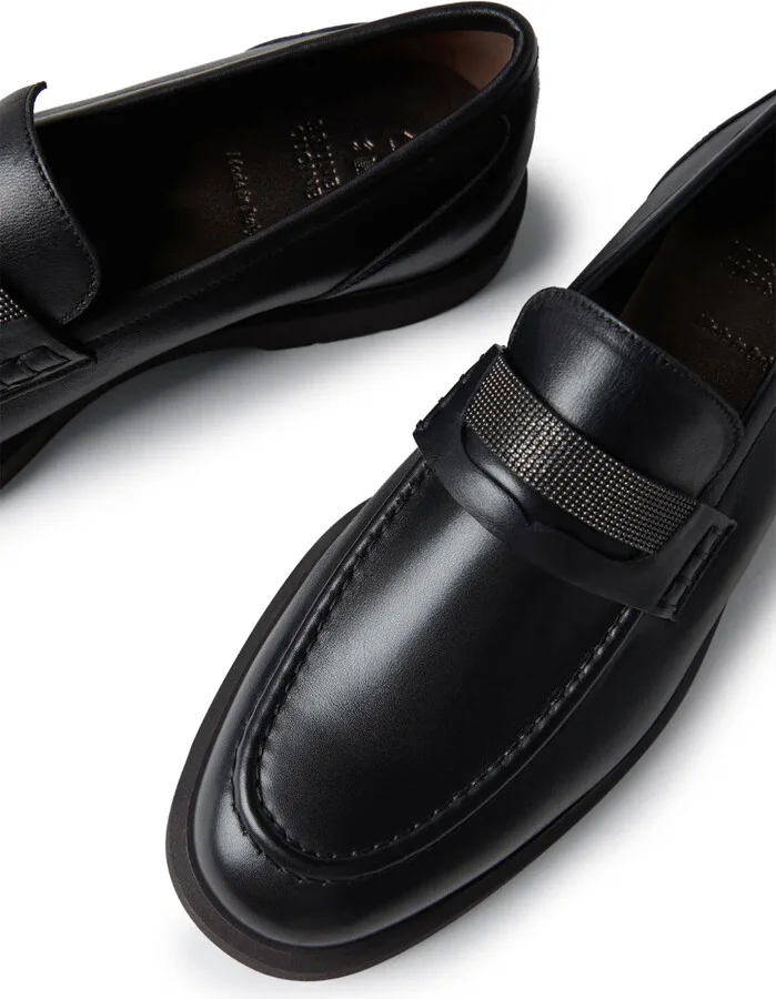 Crystal-Embellished Leather Loafers - Image 4
