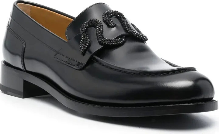 Crystal-Embellished Leather Loafers - Image 2