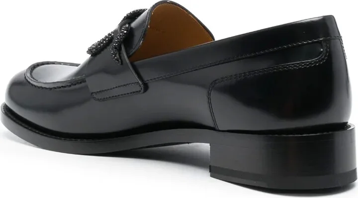 Crystal-Embellished Leather Loafers - Image 3