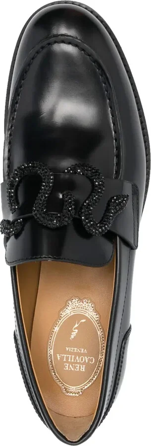 Crystal-Embellished Leather Loafers - Image 4