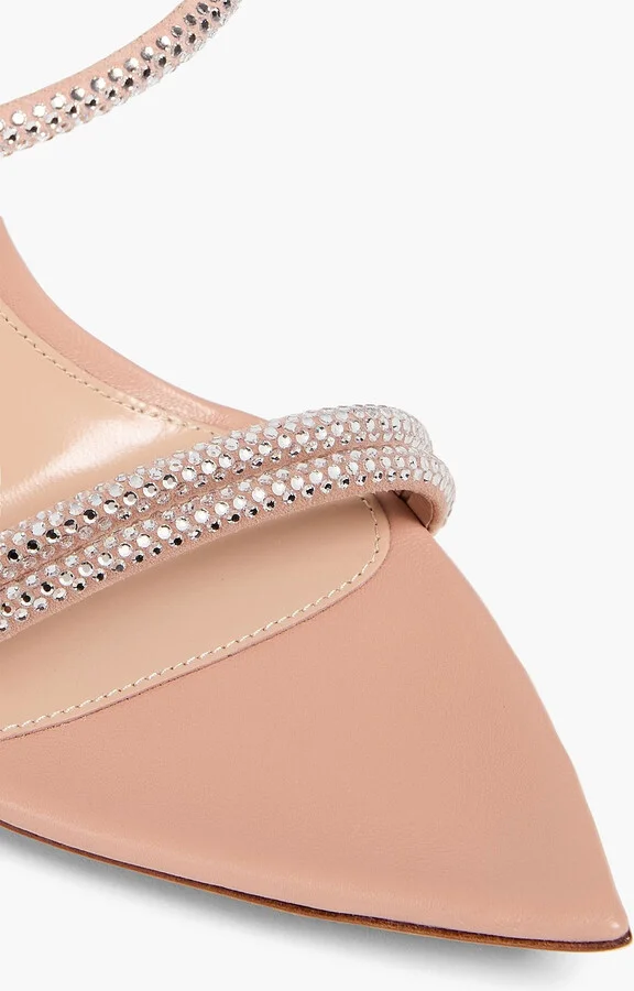 Crystal-embellished leather mules - Image 4