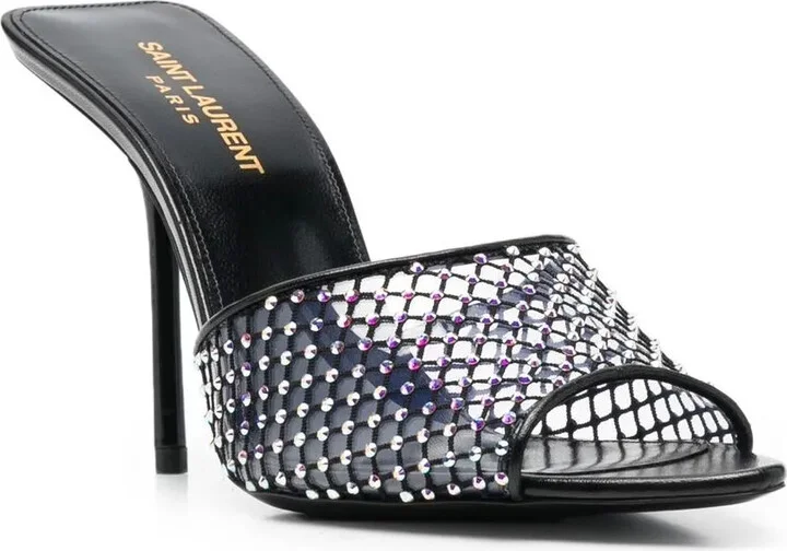 Crystal-Embellished Leather Mules - Image 2