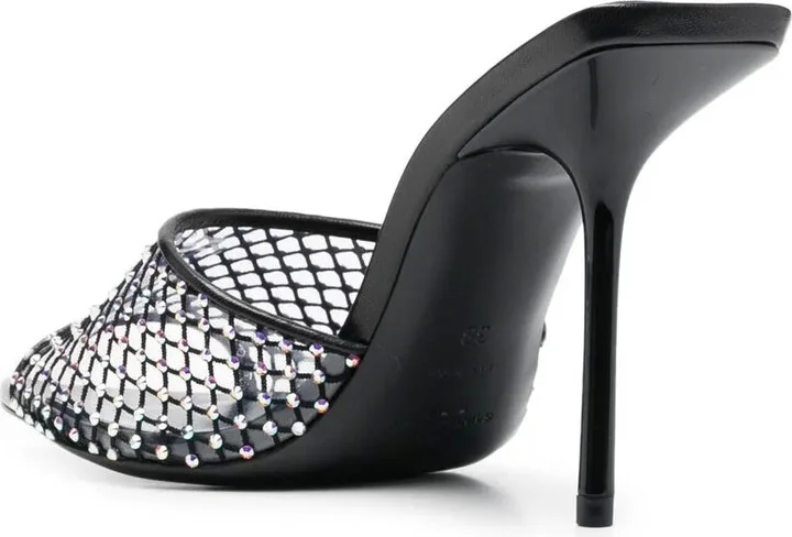 Crystal-Embellished Leather Mules - Image 3