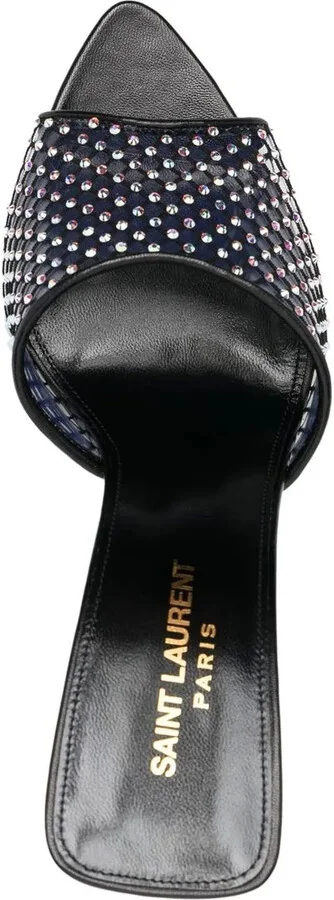 Crystal-Embellished Leather Mules - Image 4