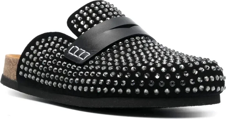 Crystal-Embellished Leather Mules - Image 2