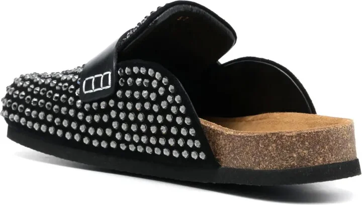 Crystal-Embellished Leather Mules - Image 3