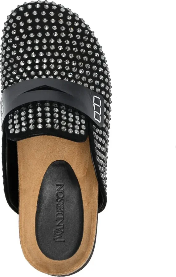 Crystal-Embellished Leather Mules - Image 4