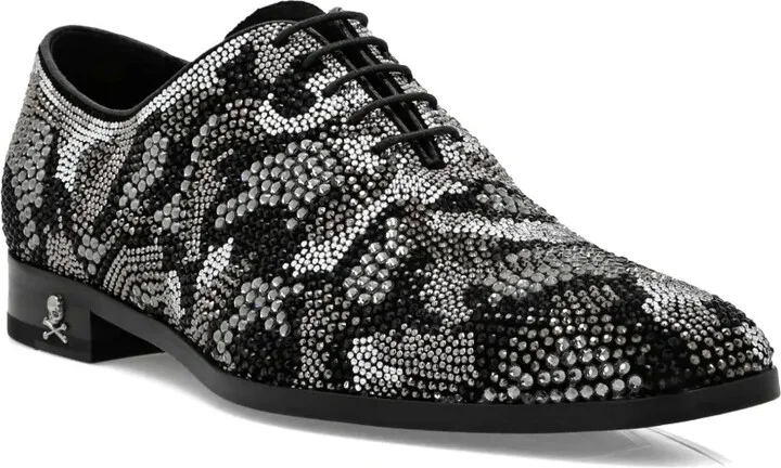 crystal-embellished leather Oxford shoes - Image 2