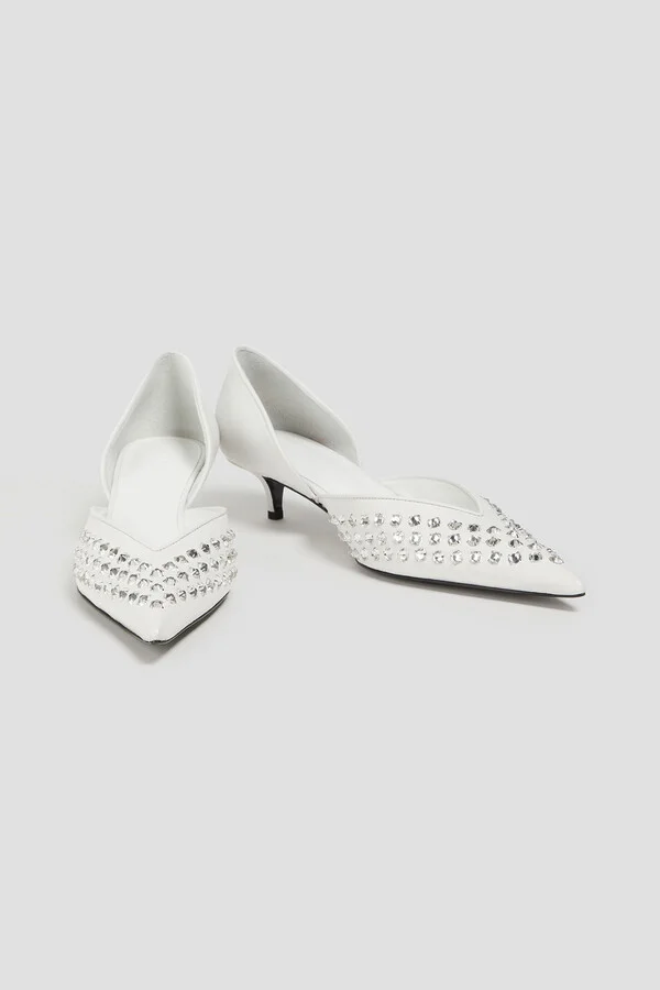 Crystal-embellished leather pumps - Image 2